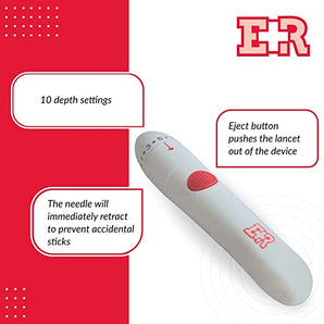 Ever Ready First Aid Lancing Device with 100 30 Gauge Twist Lancets