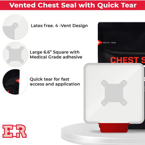 Vented Chest Seal with Quick Tear Adhesive Dressing