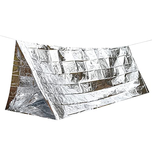 Ever Ready First Aid Emergency Mylar Survival Camping Tent, Weatherproof Thermal Shelter for 2 Adults – 95” x 61”