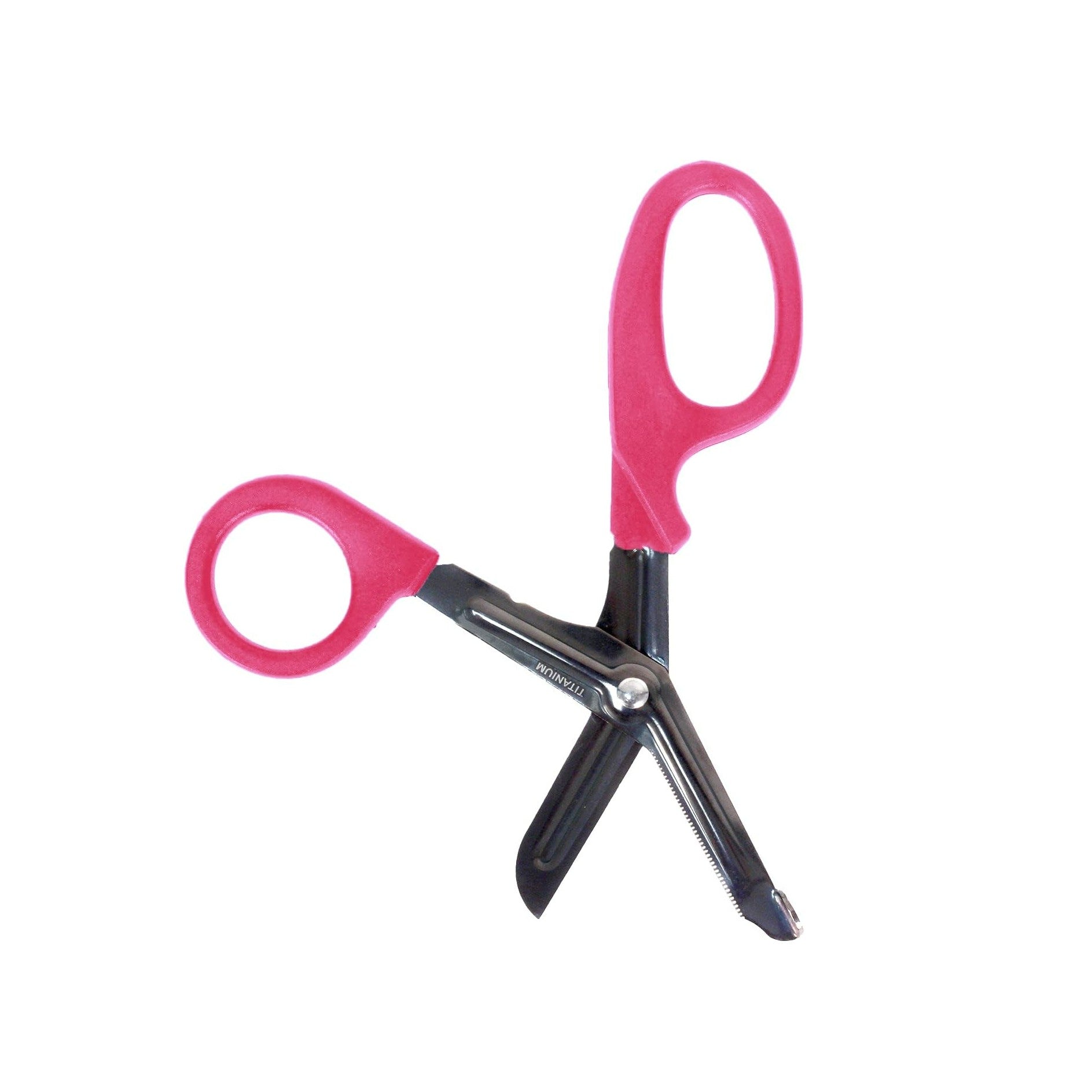 Ever Ready First Aid Autoclavable Titanium Bonded Bandage Shears 7 1/4" Bent, Pink