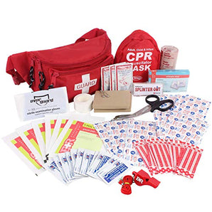 72-Piece First Aid Fanny Pack with Adult & Infant CPR Masks