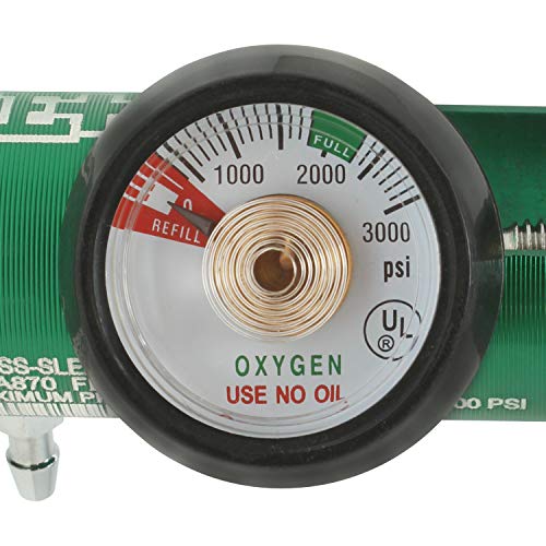 Ever Ready First Aid Oxygen Regulator CGA-870 Gauge Flow Rate with Wrench Key - 0-15LPM