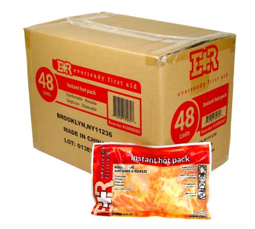 Ever Ready First Aid Instant Hot Pack, 6 Inches x 9 Inches, 48-Count