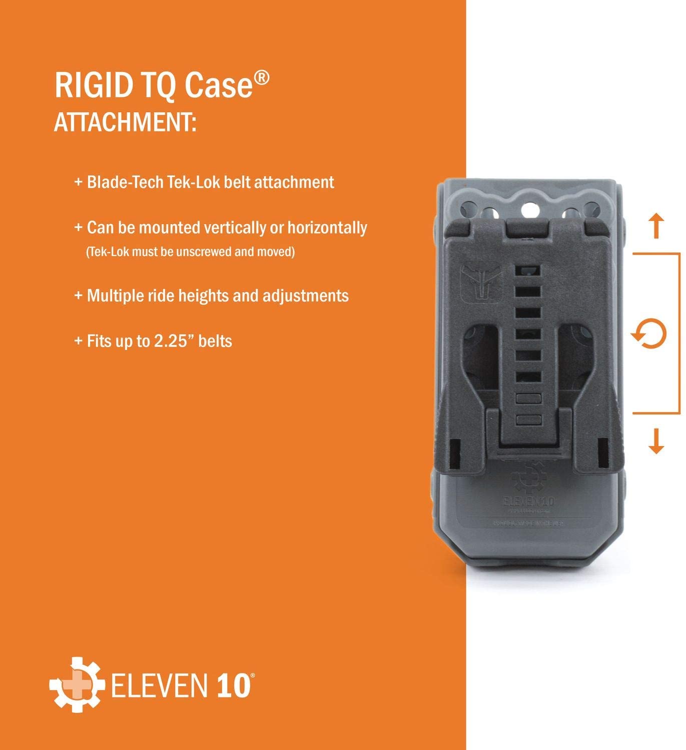 Eleven 10 Rigid TQ Case for C-A-T Tourniquet, Basketweave, Belt Attachment