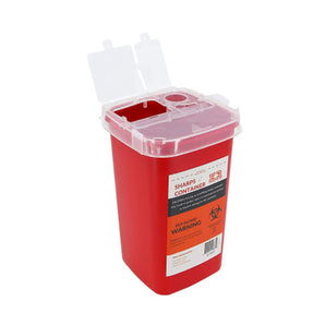 Sharps Container with Split Lid & Locking Mechanism