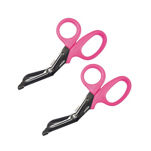 Ever Ready First Aid Autoclavable Titanium Bonded Bandage Shears 7 1/4" Bent, Pink