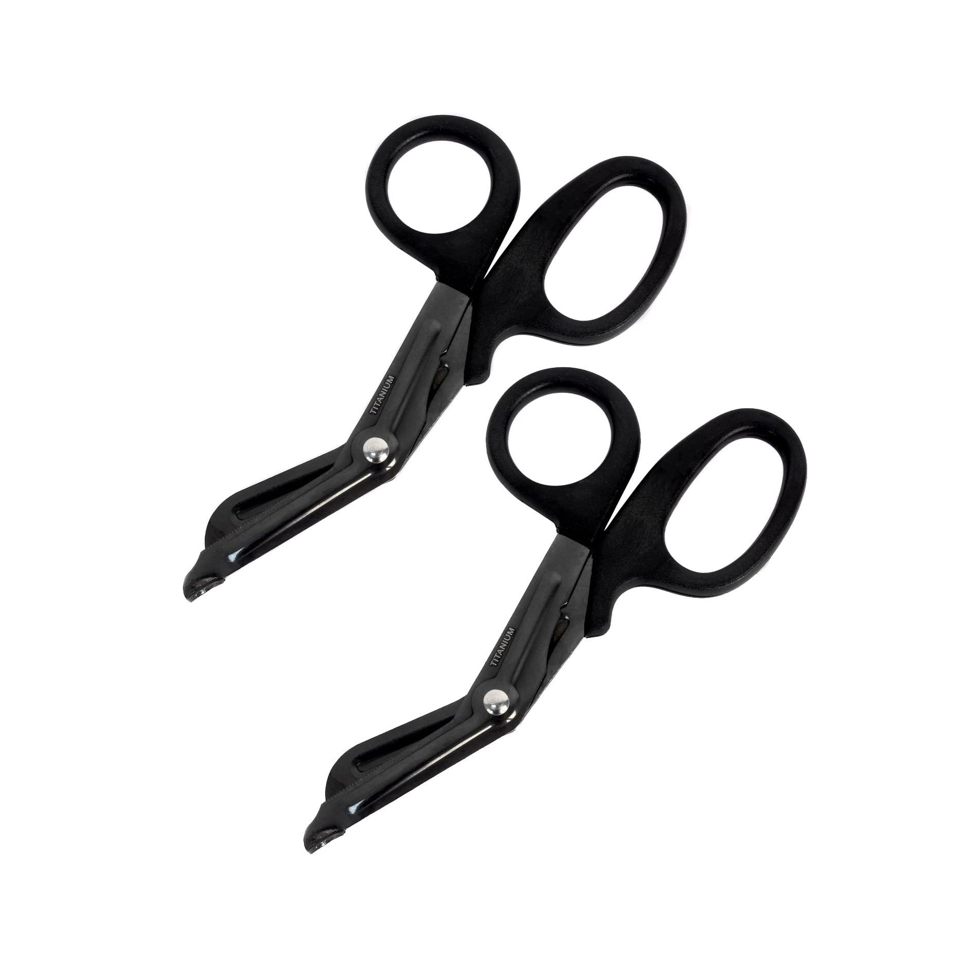 Ever Ready First Aid Titanium Bonded Bandage Shears 7 1/4" Bent, Tactical Stealth Black