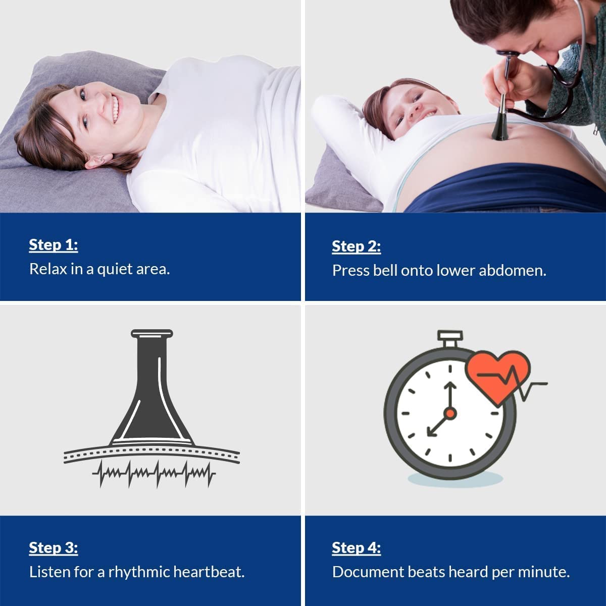 Fetal Stethoscope with Pinard Horn & Soft Earbuds