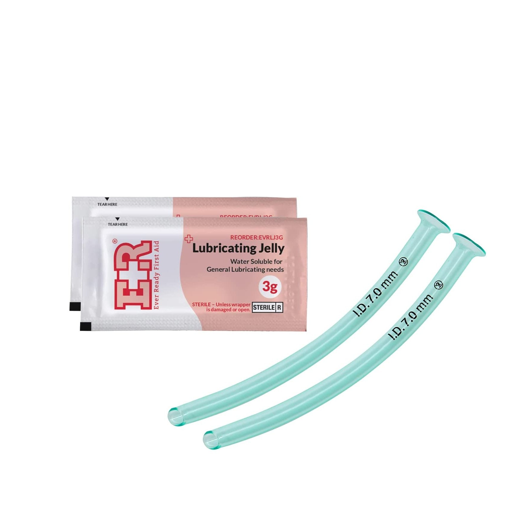 Ever Ready First Aid Nasopharyngeal Airway (NPA) with Packet of Lubricant Jelly 3g