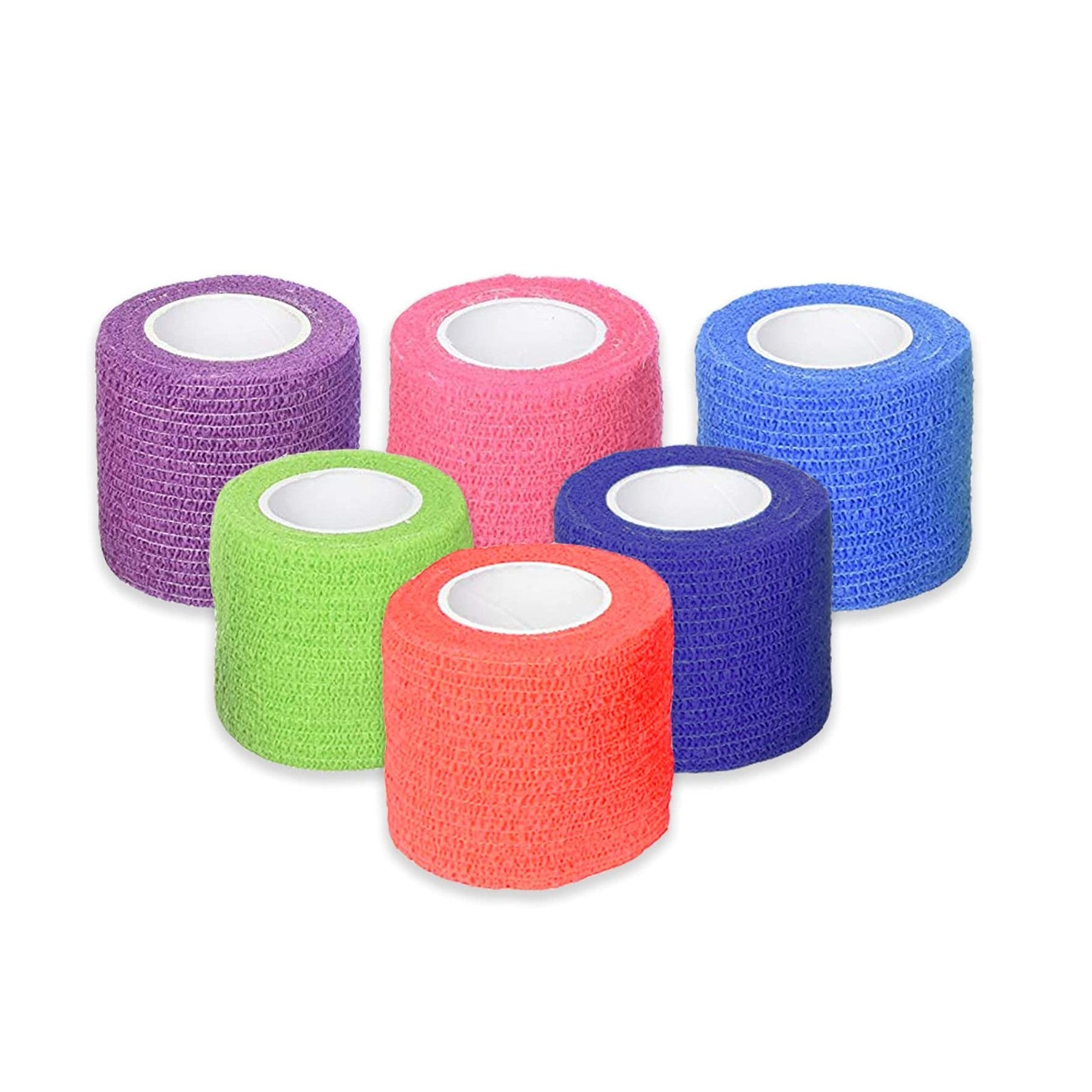 Ever Ready First Aid Self Adherent Cohesive Bandages 2" x 5 Yards - Rainbow Colors