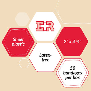 Adhesive Plastic Bandages 2" x 4-1/2" (X-Large)