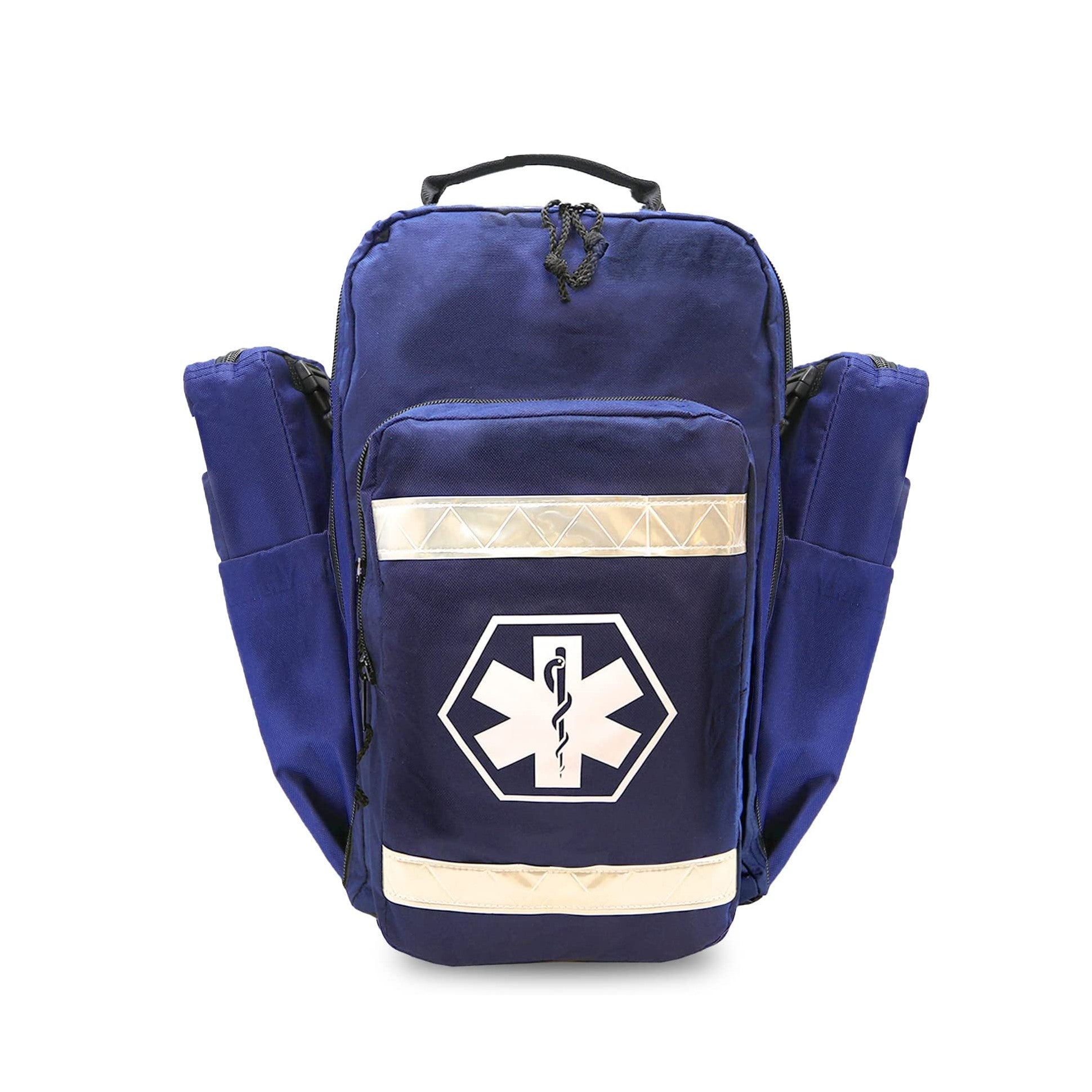Dixie EMS Ultimate O2 Oxygen Backpack Jump Bag with Color Coded Detachable Pockets, O2 Cylinder Carrier, Navy Blue