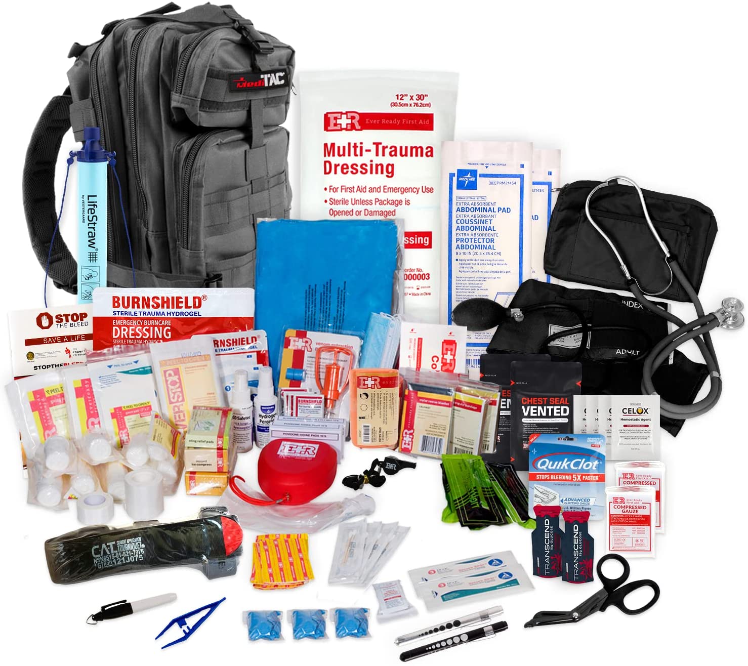Med Kit Trauma Kit with Tourniquet, Emergency Survival First Aid Kits, EMT  IFAK Medical Kit for Severe Bleeding Control, Military Camping and Hiking
