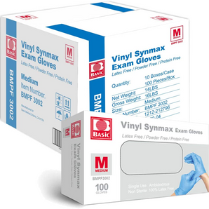 Ever Ready Disposable Vinyl Blue Exam Gloves, Powder-Free & Latex-Free Gloves, Size Small