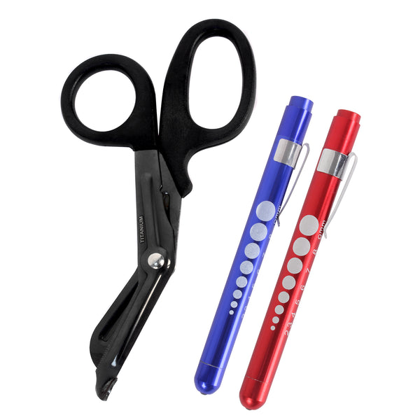 MediTac Premium First Aid Shears EMT Scissors Combo Pack (with 7-1/4