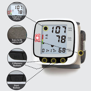 Automatic Wrist Blood Pressure Monitor – Pink, Batteries Included