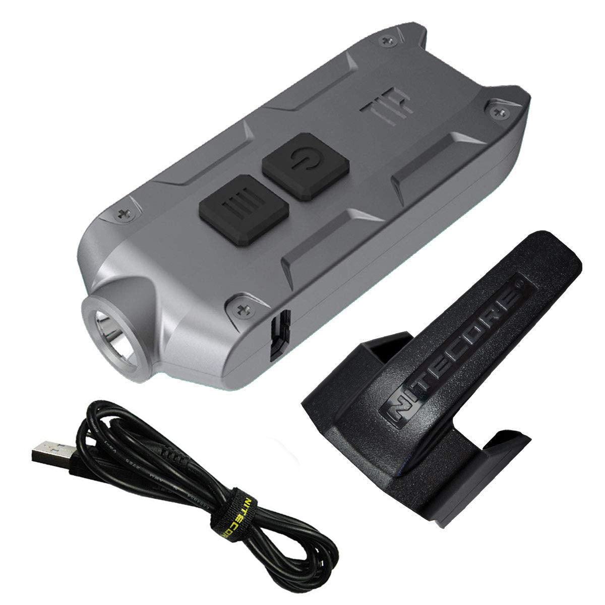 Nitecore TIP 2017 Upgrade 360 Lumens USB Rechargeable Keychain Flashlight & Nitecore USB Charging Cable