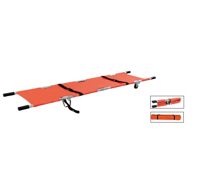 Emergency Foldable Stretcher with Wheels, Orange