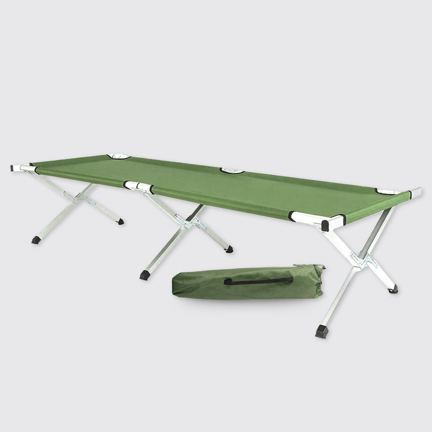 MediTac Camping Military Outdoors Bed Cot Heavy Duty Durable with Carry Storage Bag 500 lbs