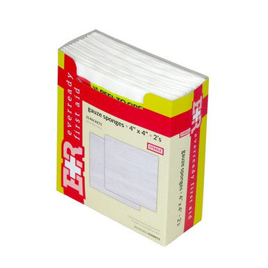 Ever Ready First Aid Sterile Gauze Sponges 4" x 4" 8 Ply 2/pk -Box of 25